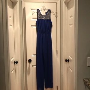 Blue pant romper Size S